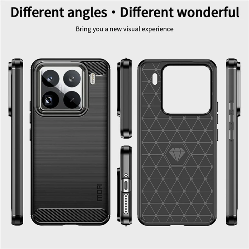 MOFI JK TPU Series-1 For Xiaomi 15 Pro Case Carbon Fiber Texture TPU Soft Phone Cover - Black