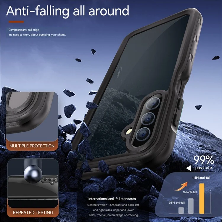 Coque REDPEPPER pour Samsung Galaxy A16 5G / 4G IP68 étanche PC+TPU - Noire