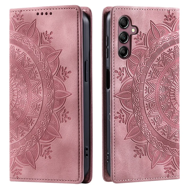 Style-010 For Samsung Galaxy A56 5G Case Magnetic Closing Leather Phone Cover Pattern Imprinted - Rose Gold