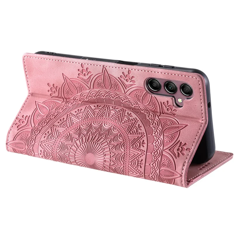 Style-010 For Samsung Galaxy A56 5G Case Magnetic Closing Leather Phone Cover Pattern Imprinted - Rose Gold
