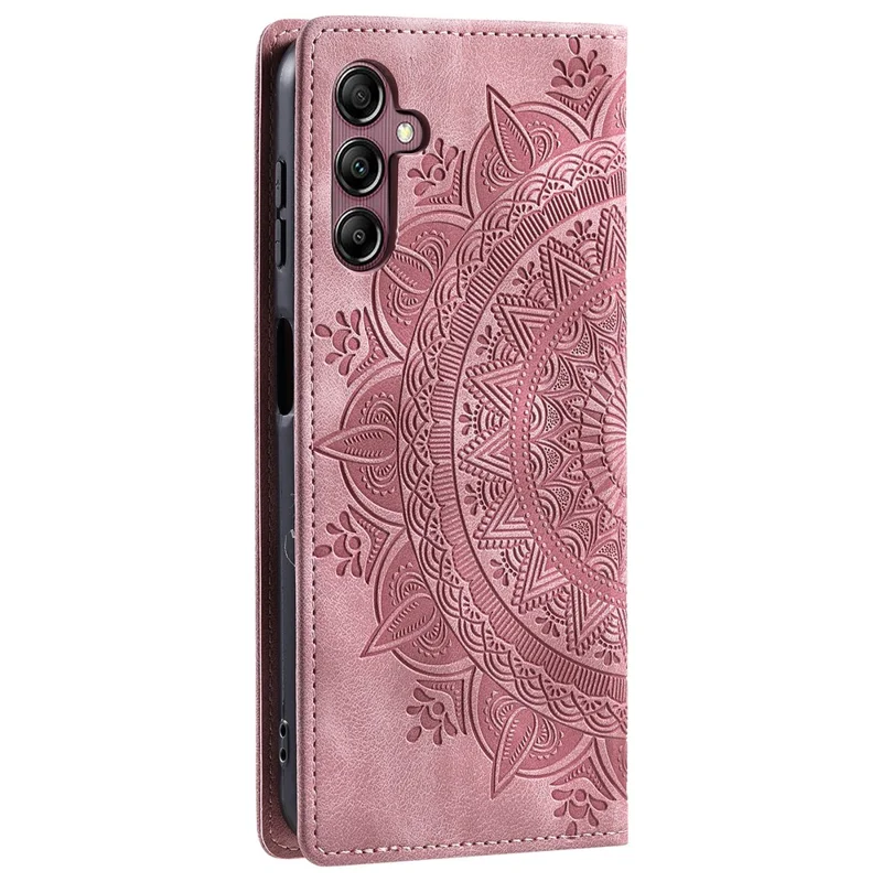 Style-010 For Samsung Galaxy A56 5G Case Magnetic Closing Leather Phone Cover Pattern Imprinted - Rose Gold