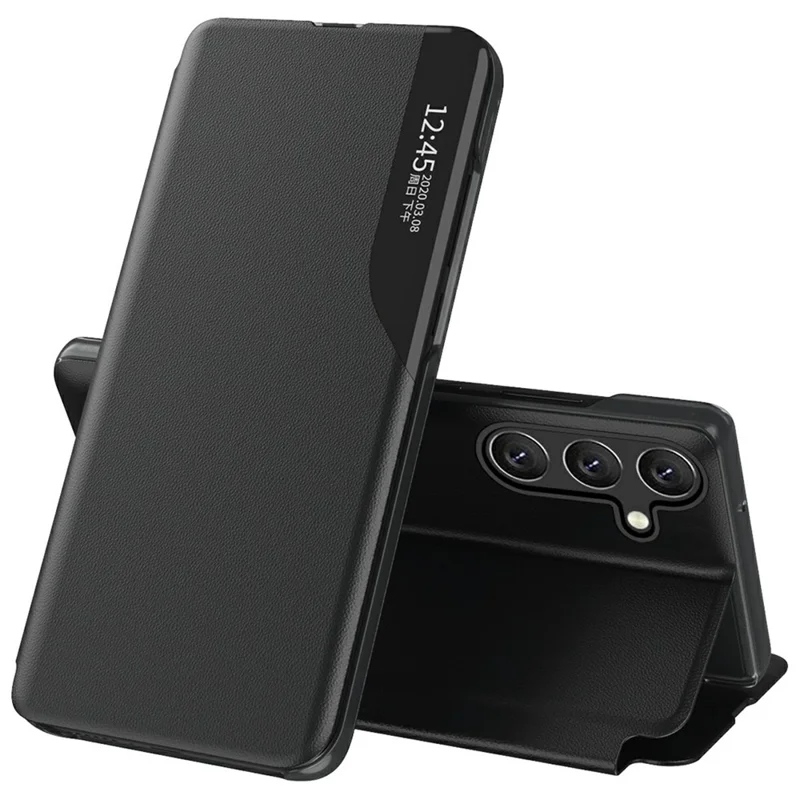 For Samsung Galaxy A36 5G Case Stand Full Protection Leather Phone Cover - Black