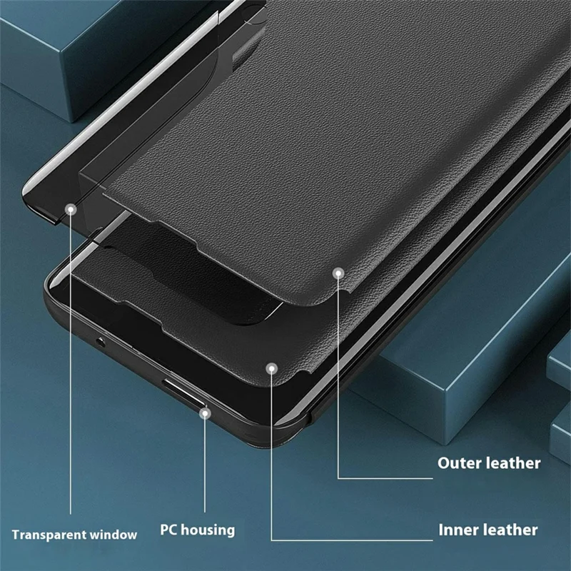 For Samsung Galaxy A36 5G Case Stand Full Protection Leather Phone Cover - Black