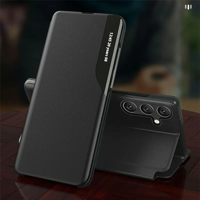 For Samsung Galaxy A36 5G Case Stand Full Protection Leather Phone Cover - Black