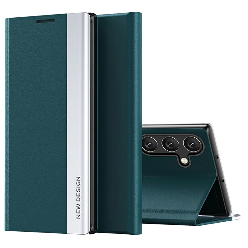 For Samsung Galaxy A36 5G Case Anti-Drop Leather Phone Cover with Stand - Green