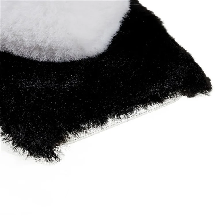 For iPhone 14 Pro Max Soft Fluffy Plush TPU Protective Case Love Heart Design Winter Phone Back Cover - Black