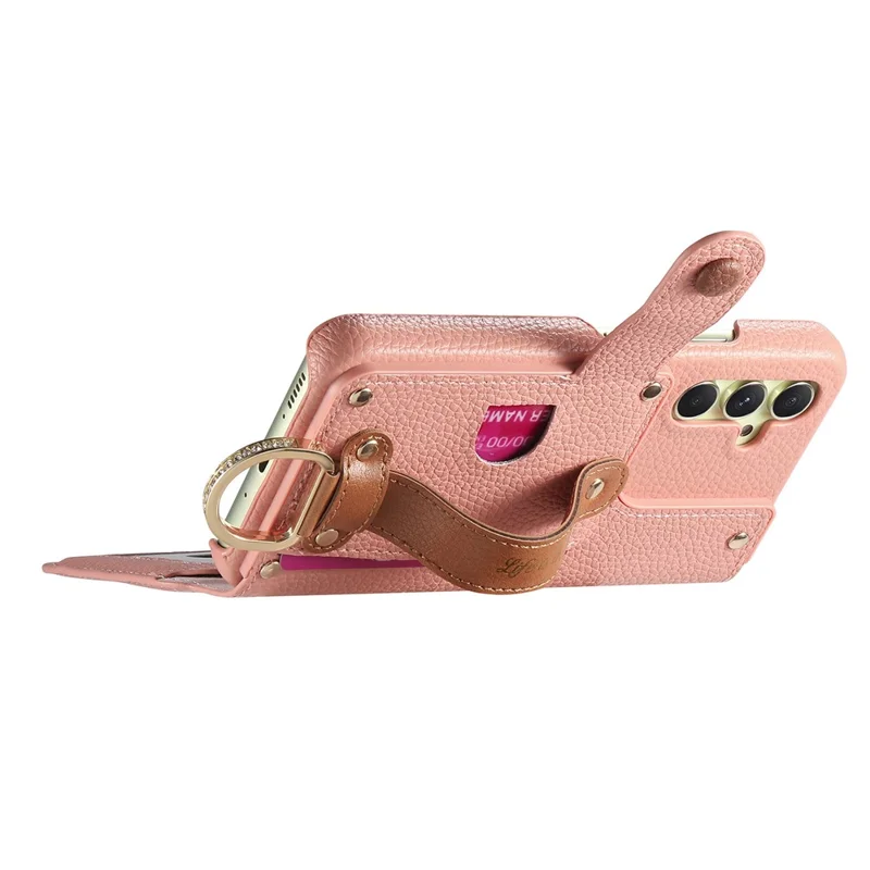 For Samsung Galaxy A14 4G / 5G Case RFID Blocking Zipper Wallet PU Leather Mobile Cover - Pink