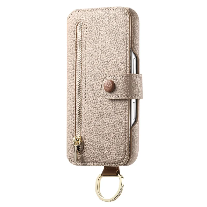 Fodral för Samsung Galaxy A14 4G/5G med RFID-skydd, plånbok med blixtlås, mobilsax av PU-läder - Khaki