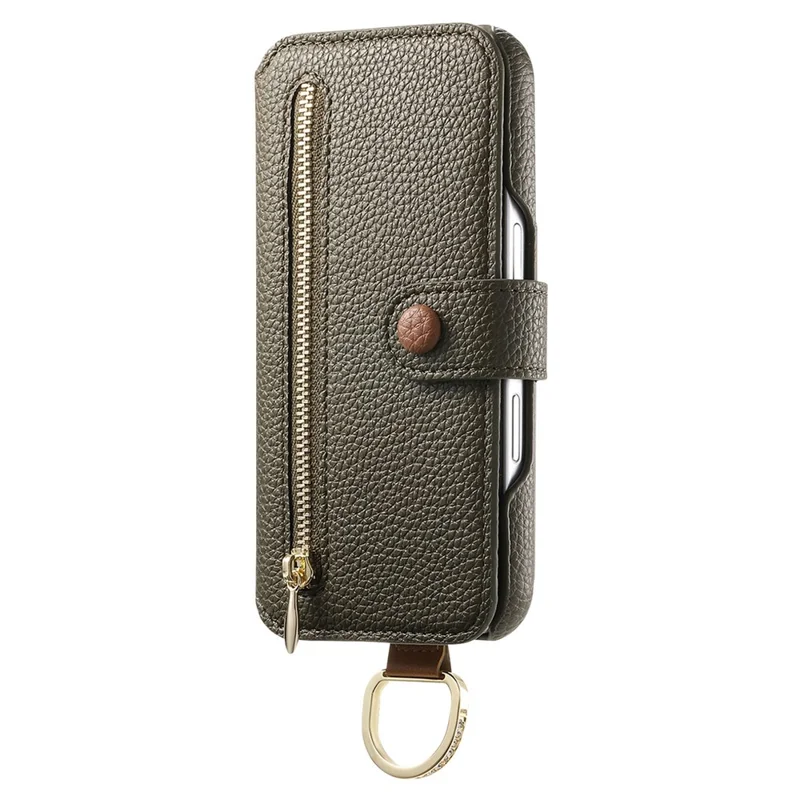 For Samsung Galaxy A14 4G / 5G Case RFID Blocking Zipper Wallet PU Leather Mobile Cover - Green