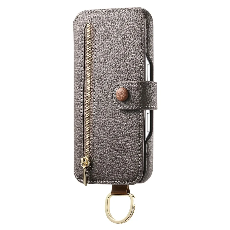 For Samsung Galaxy S23 FE Case RFID Blocking Zipper Wallet PU Leather Mobile Cover - Grey