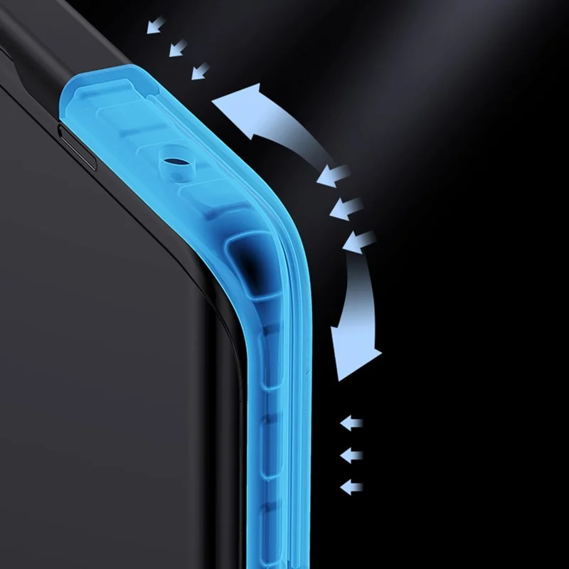 Case de Teléfono Anti-scratch Para Iphone 14 Pro, TPU Suave a Prueba de Choque + Cubierta de Teléfono Celular de PC Mate Dura Con Patada Oculta - Negro