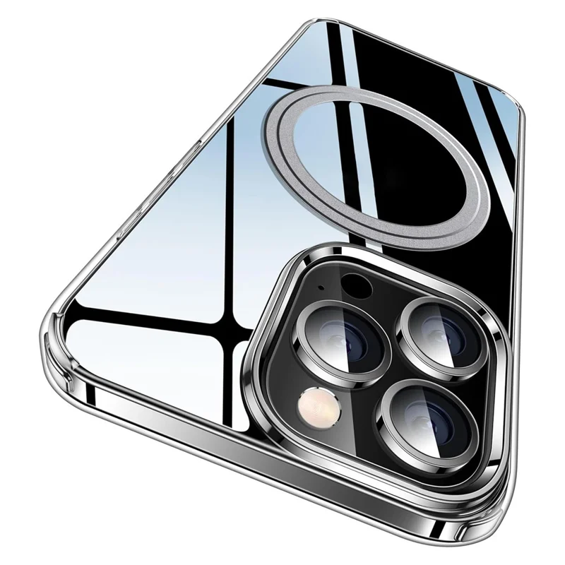 For iPhone 15 Pro Phone Case Compatible with MagSafe TPU+PC Clear Back Cover