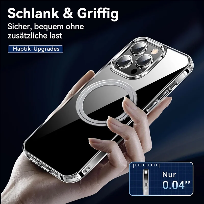 For iPhone 15 Pro Phone Case Compatible with MagSafe TPU+PC Clear Back Cover