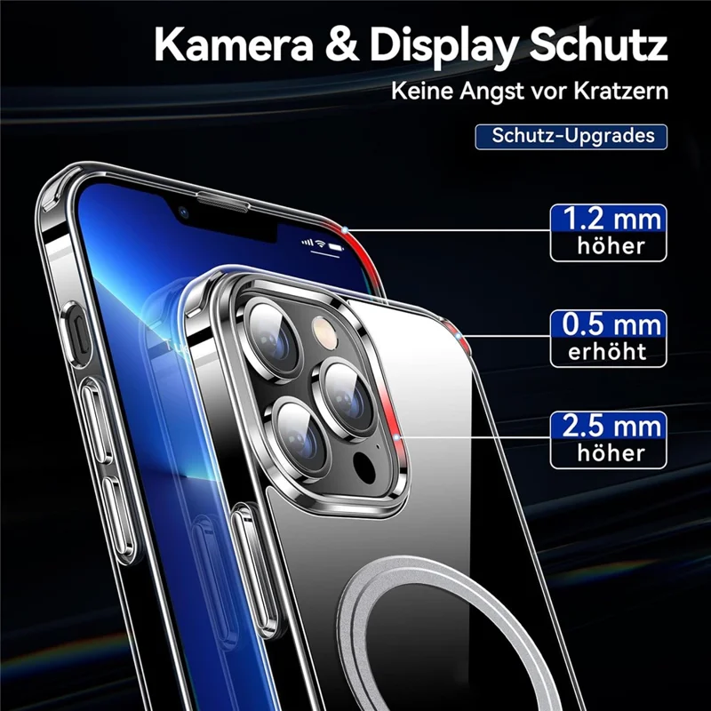 For iPhone 15 Pro Phone Case Compatible with MagSafe TPU+PC Clear Back Cover