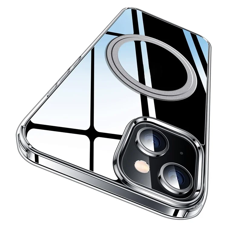 For iPhone 15 Phone Case Compatible with MagSafe TPU+PC Clear Back Cover
