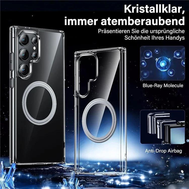 Für Samsung Galaxy S24 Ultra Handyhülle kompatibel mit MagSafe TPU+PC klare Rückabdeckung