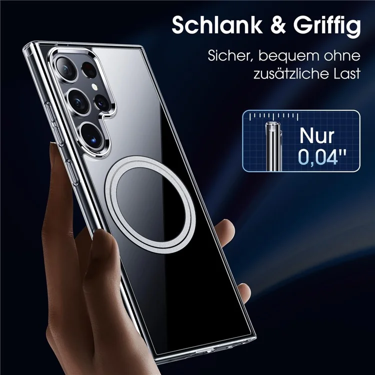 Für Samsung Galaxy S24 Ultra Handyhülle kompatibel mit MagSafe TPU+PC klare Rückabdeckung