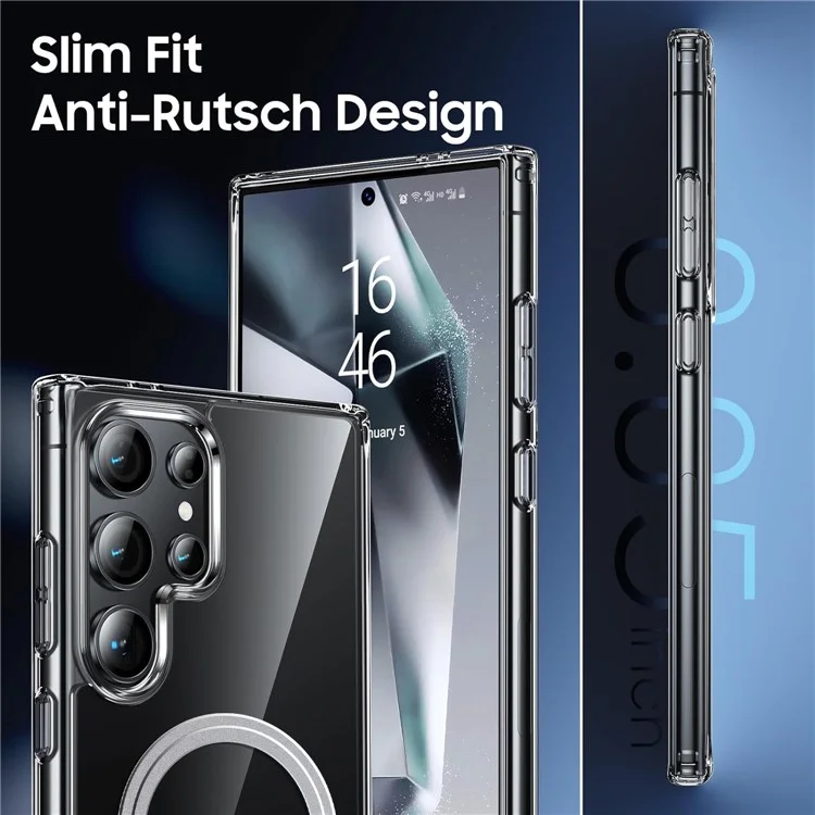 Für Samsung Galaxy S24 Ultra Handyhülle kompatibel mit MagSafe TPU+PC klare Rückabdeckung