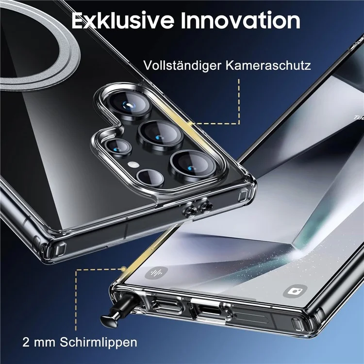Für Samsung Galaxy S24 Ultra Handyhülle kompatibel mit MagSafe TPU+PC klare Rückabdeckung