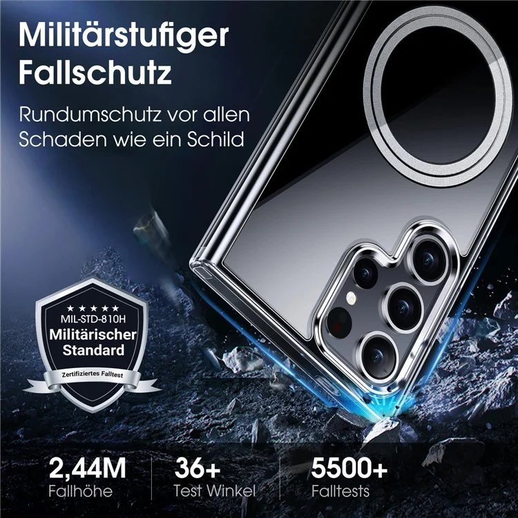 Für Samsung Galaxy S24 Ultra Handyhülle kompatibel mit MagSafe TPU+PC klare Rückabdeckung