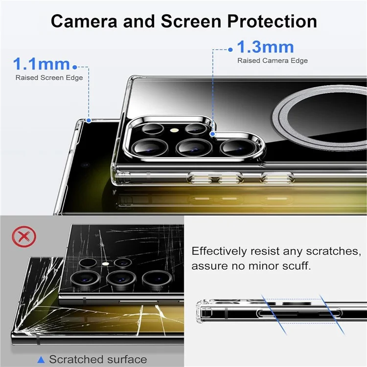 Für Samsung Galaxy S24 Ultra Handyhülle kompatibel mit MagSafe TPU+PC klare Rückabdeckung