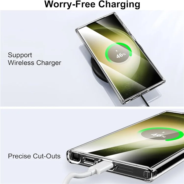 Für Samsung Galaxy S24 Ultra Handyhülle kompatibel mit MagSafe TPU+PC klare Rückabdeckung