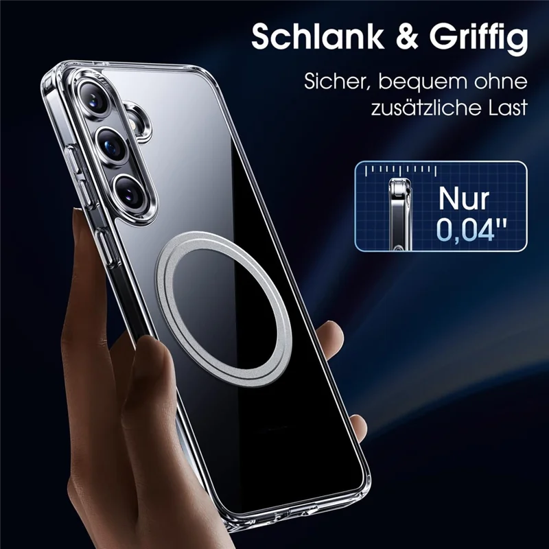 For Samsung Galaxy S24 FE Phone Magnetic Case TPU+PC Clear Back Cover