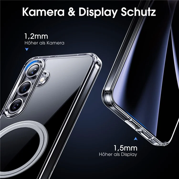 For Samsung Galaxy S23 FE Phone Case Compatible with MagSafe TPU+PC Clear Back Cover