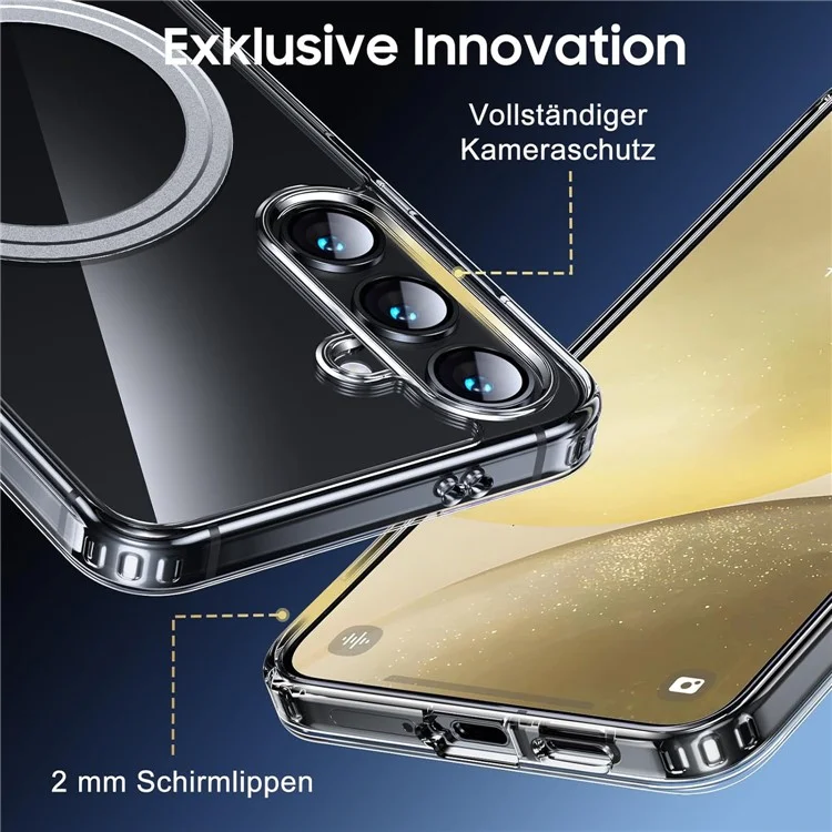 For Samsung Galaxy S23 FE Phone Case Compatible with MagSafe TPU+PC Clear Back Cover