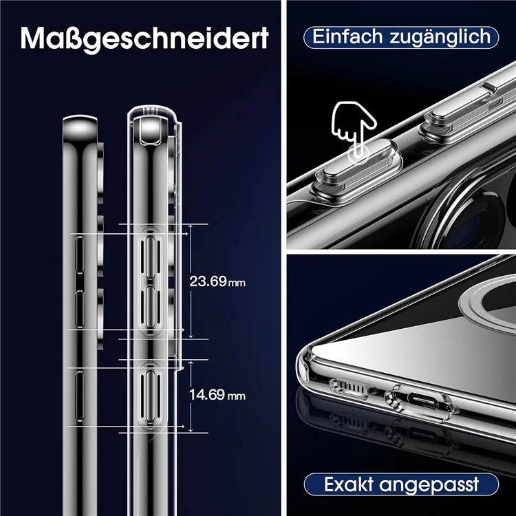 For Samsung Galaxy S23 Phone Case Compatible with MagSafe TPU+PC Clear Back Cover