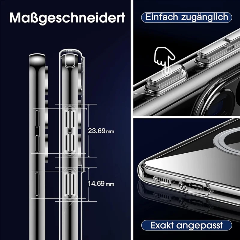 For Samsung Galaxy S23+ Phone Case Compatible with MagSafe TPU+PC Clear Back Cover
