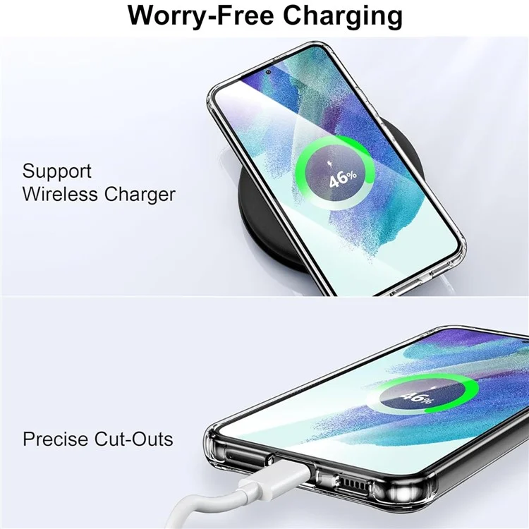 Capa de telefone compatível com Samsung Galaxy S22 5G, com MagSafe, de TPU+PC, com parte traseira transparente