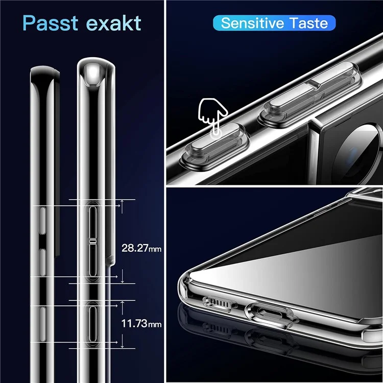 Capa de telefone compatível com Samsung Galaxy S22 5G, com MagSafe, de TPU+PC, com parte traseira transparente