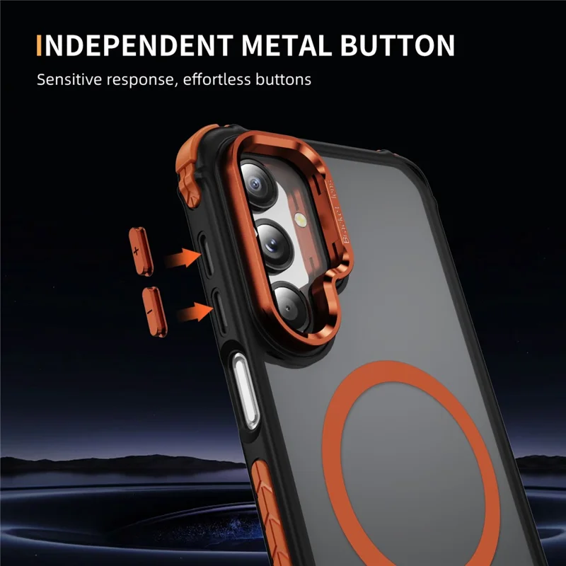 Coque pour Samsung Galaxy A36 5G avec support de lentille, dos mat compatible avec MagSafe - Orange