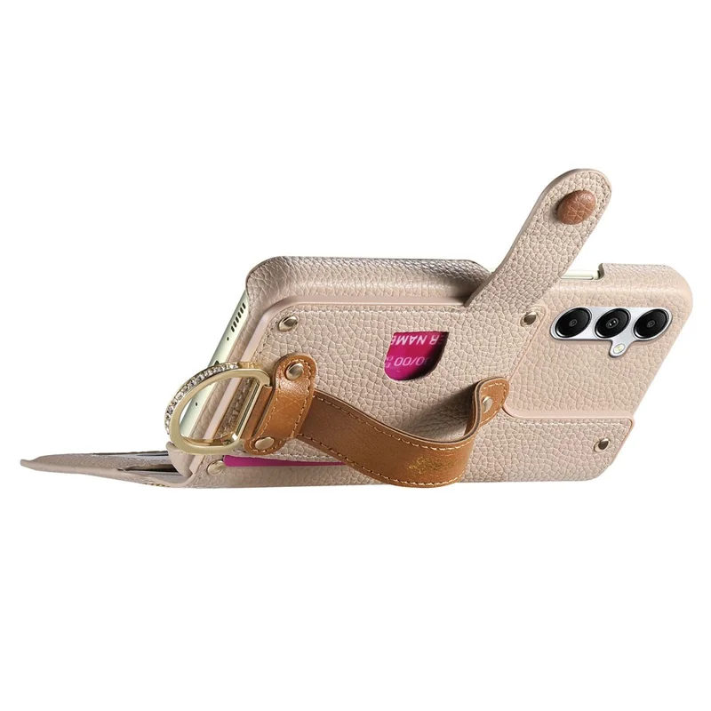 For Samsung Galaxy A36 5G Case RFID Blocking Zipper Wallet PU Leather Mobile Cover - Khaki