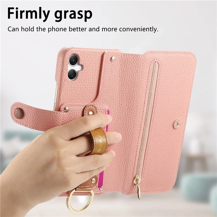 For Samsung Galaxy A06 Case RFID Blocking Zipper Wallet PU Leather Mobile Cover - Pink

Für Samsung Galaxy A06 Hülle RFID-blockierendes Reißverschluss-Geldbörsen-PU-Leder-Mobiltelefon-Cover - Pink