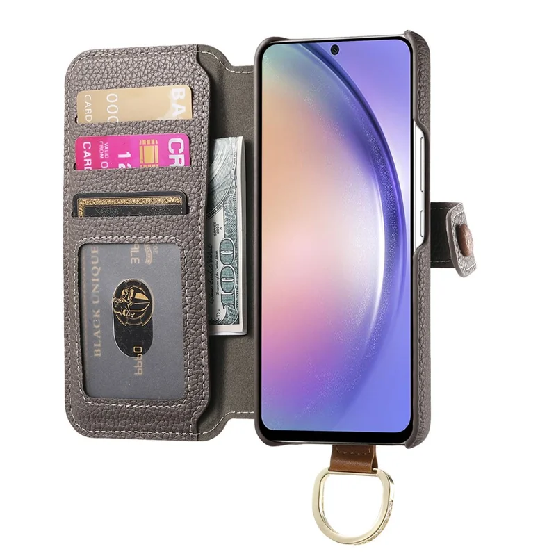 For Samsung Galaxy S24 FE Case RFID Blocking Zipper Wallet PU Leather Mobile Cover - Grey