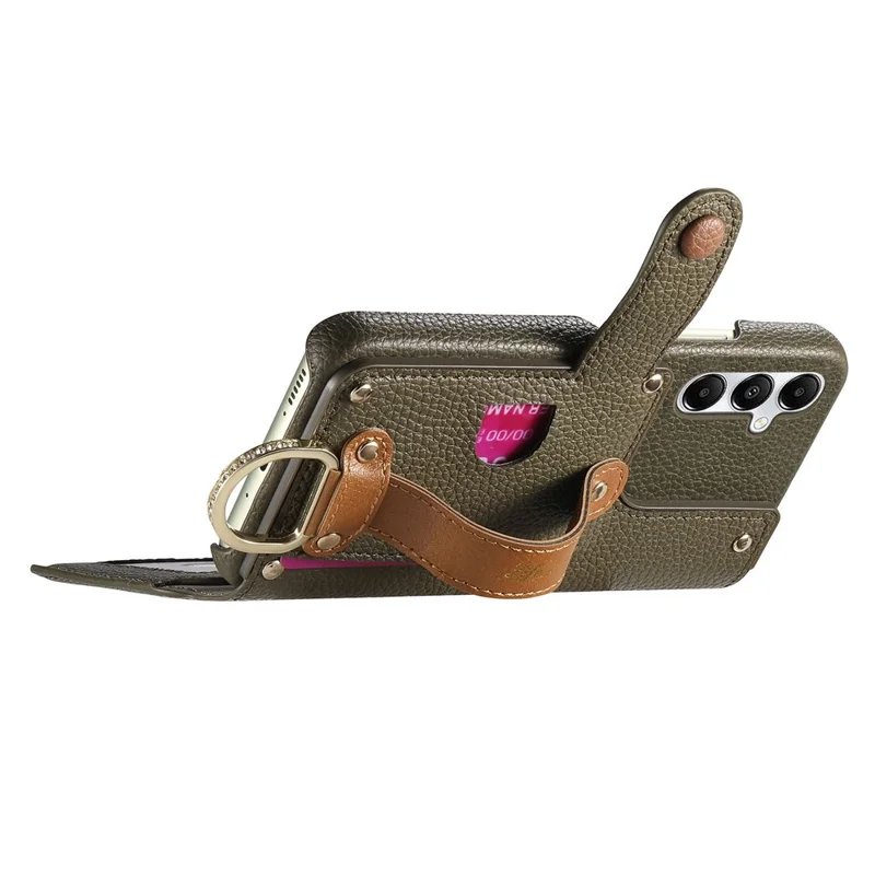 For Samsung Galaxy S25+ Case RFID Blocking Zipper Wallet PU Leather Mobile Cover - Green