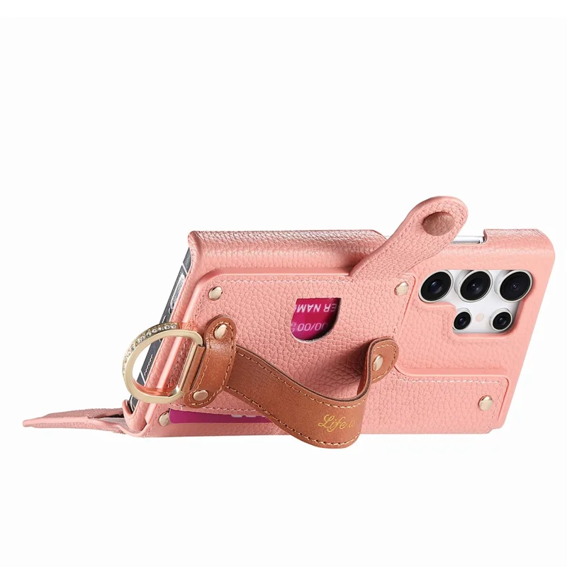 For Samsung Galaxy S25 Ultra Case RFID Blocking Zipper Wallet PU Leather Mobile Cover - Pink