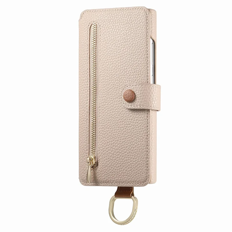 For Samsung Galaxy S25 Ultra Case RFID Blocking Zipper Wallet PU Leather Mobile Cover - Khaki