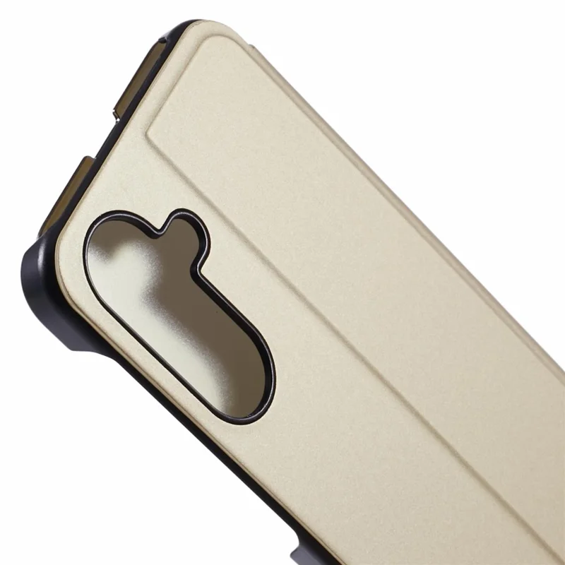 For Samsung Galaxy A36 5G Case View Window Stand Leather Flip Phone Cover - Gold