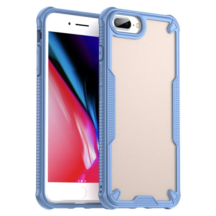 Capa para iPhone 8 Plus / 7 Plus PC+TPU com acabamento fosco semi-transparente - Azul