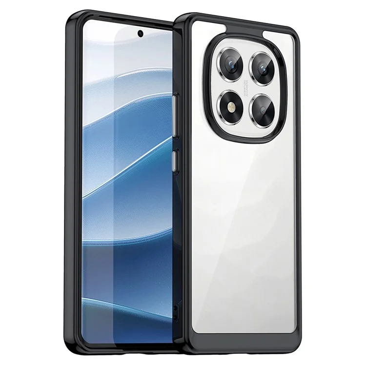 Для Xiaomi Redmi Note 14 Pro 5G Чехол TPU + Акрил Защитная прозрачная телефонная крышка - Черный