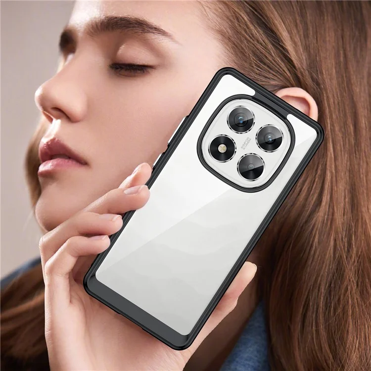 Для Xiaomi Redmi Note 14 Pro 5G Чехол TPU + Акрил Защитная прозрачная телефонная крышка - Черный