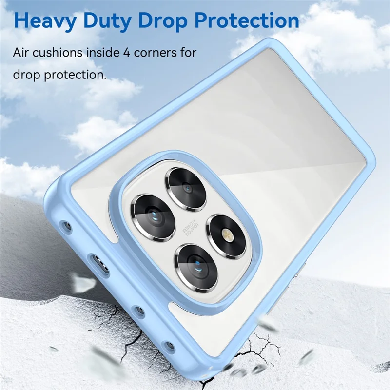 For Xiaomi Redmi Note 14 Pro 5G / Poco X7 5G Case TPU+Acrylic Protective Clear Phone Cover - Blue