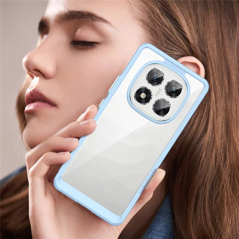 For Xiaomi Redmi Note 14 Pro 5G / Poco X7 5G Case TPU+Acrylic Protective Clear Phone Cover - Blue