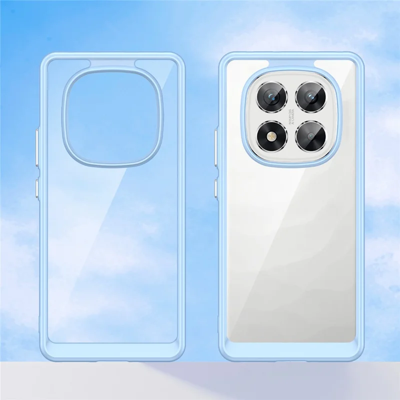 For Xiaomi Redmi Note 14 Pro 5G / Poco X7 5G Case TPU+Acrylic Protective Clear Phone Cover - Blue