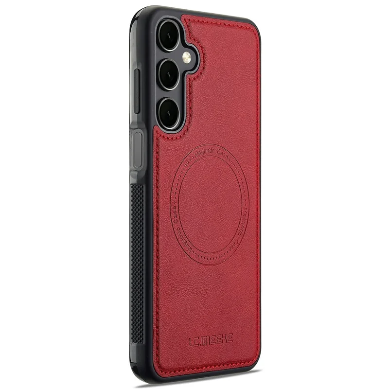 LC.IMEEKE Custodia magnetica compatibile con Samsung Galaxy S24 FE MagSafe Pelle+TPU Cover posteriore - Rosso