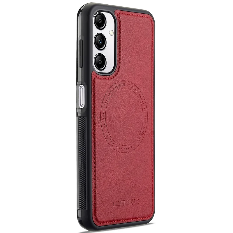 LC.IMEEKE For Samsung Galaxy A34 5G Magnetic Case Compatible with MagSafe Leather+TPU Back Cover - Red