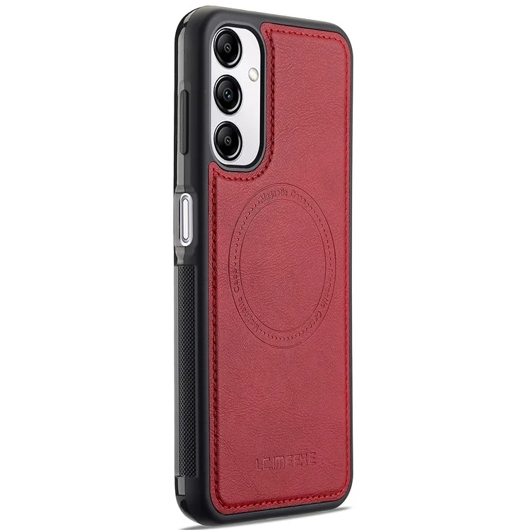 LC.IMEEKE For Samsung Galaxy A14 4G / 5G Magnetic Case Compatible with MagSafe Leather+TPU Back Cover - Red
